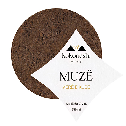 Paraqitja e markës MUZË kokoneshi winery VERË E KUQE