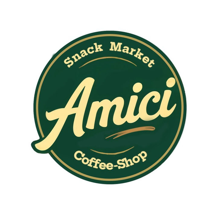 Paraqitja e markës AMICI Snack Market; Coffee Shop