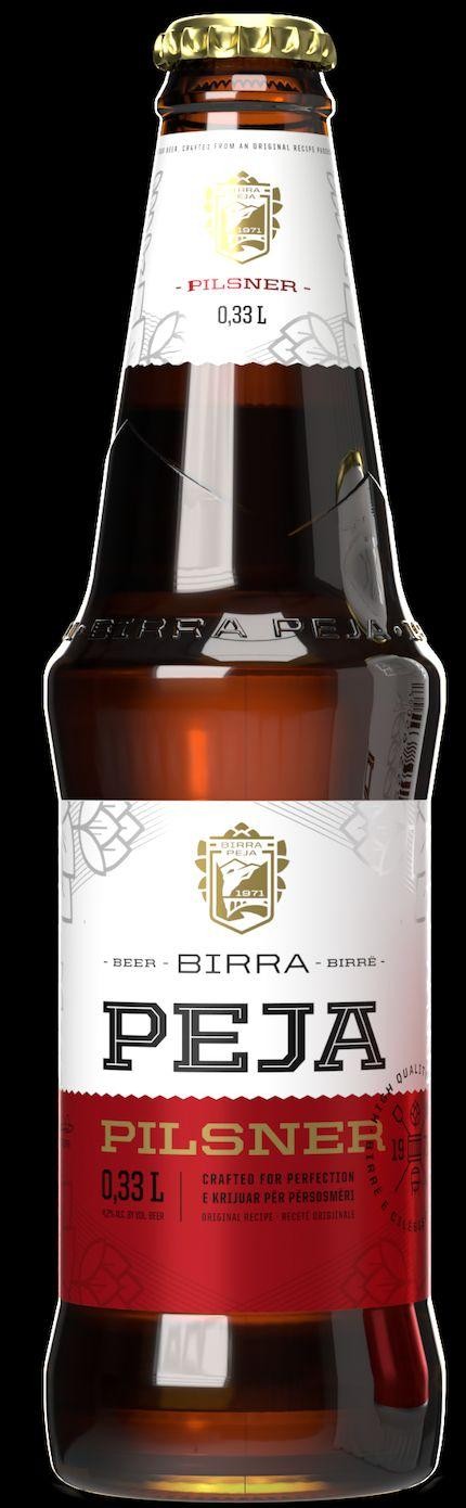 Paraqitja e markës BIRRA PEJA PILSNER BEER 0.33 L