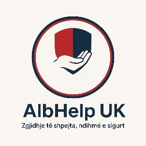 Paraqitja e markës AlbHelp UK Zgjidhje të shpejta, ndihme e sigurt