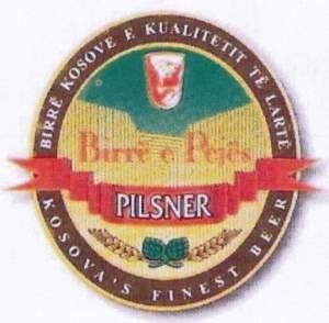 The representation of the trademark Birrë e Pejës PILSNER fig.