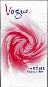The representation of the trademark VOGUE AROME L’ ADORATION (LABEL)