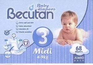Paraqitja e markës Becutan Baby diapers