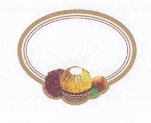The representation of the trademark PRALINES AND OVAL DEVICE