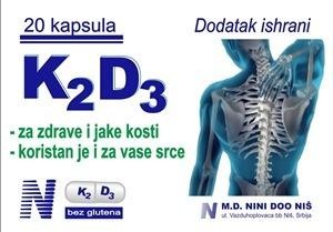 Paraqitja e markës 20 kapsula K2D3