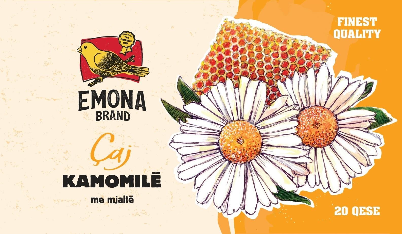 The representation of the trademark EMONA BRAND CAJ KAMOMIL ME MJALT