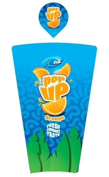 The representation of the trademark pop up orange