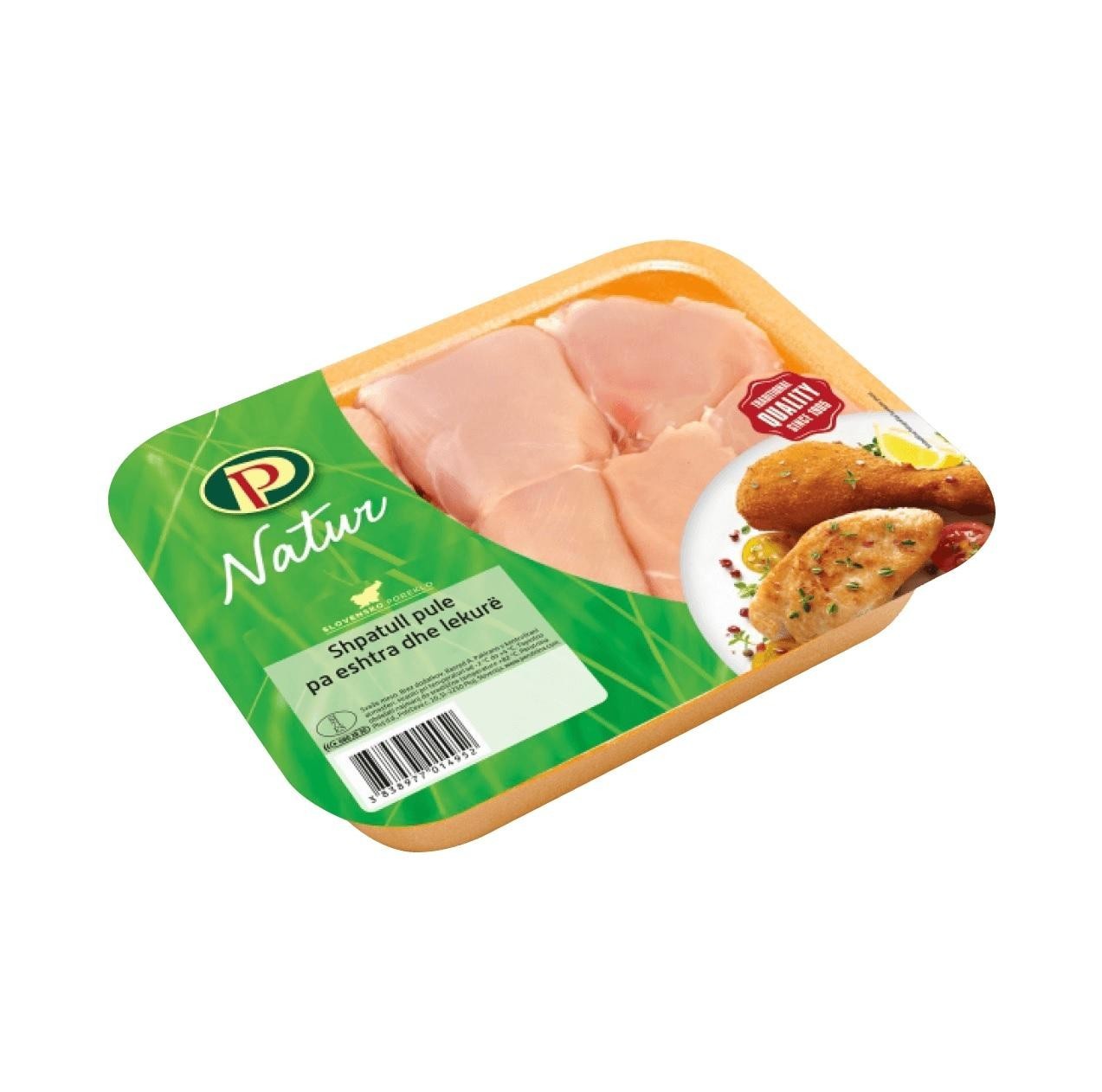 Paraqitja e markës shpatull pule pa eshtra dhe lekure