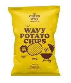 La riproduzione del marchio WAVY POTATO CHIPS BBQ