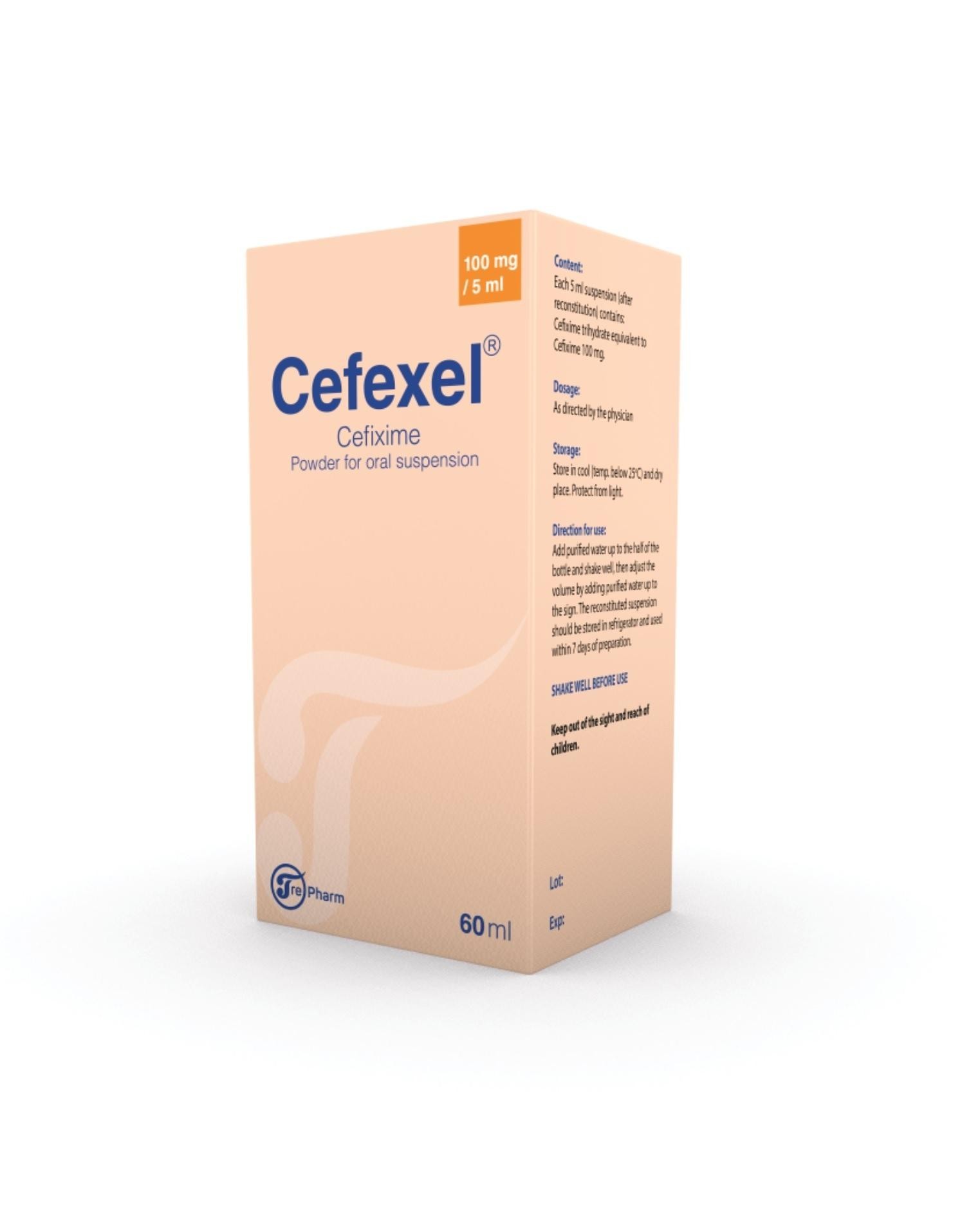 Paraqitja e markës Cefexel 100ml/5ml