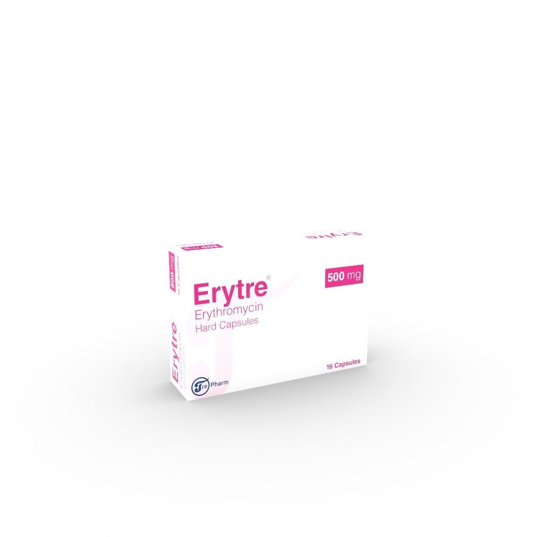 Paraqitja e markës Erytre Erythromycin 500mg