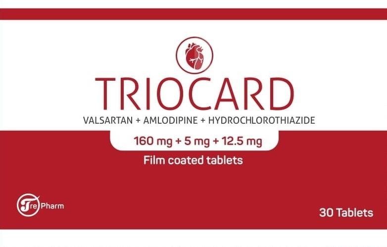 Paraqitja e markës TRIOCARD 160mg+5mg+12.5mg