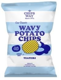 The representation of the trademark WAVY POTATO CHIPS TZTZIKI