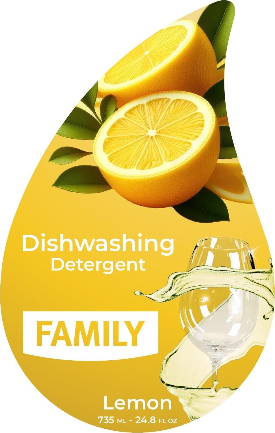 Paraqitja e markës Dishwashing Detergent FAMILY Lemon