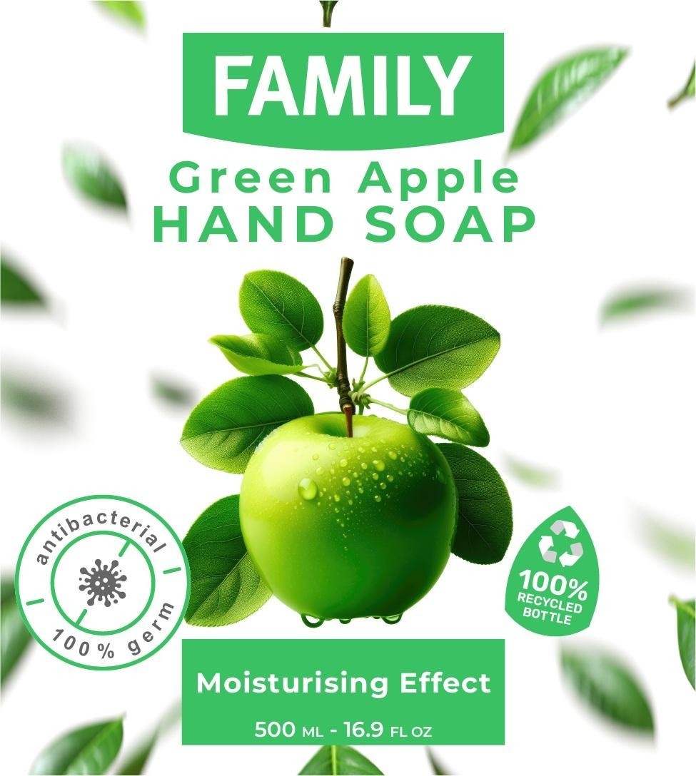 Paraqitja e markës FAMILY Green Apple HAND SOAP